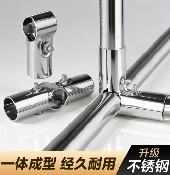 Stainless Steel Connectors Round Pipe Fixings Galvanized Pipe Iron Pipe Connection Fasteners Tee Joints Clamps Fixtures