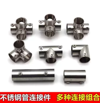Stainless Steel Pipe Connectors 1/2", 3/4", 1" Round Tube Flower Shed Greenhouse Weld-Free Elbows, Shelving Frame Fasteners