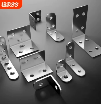 Stainless Steel Angle Bracket 90 Degree L-Type Fixator Angle Iron Right Triangle Iron Support Shelf Bracket Hardware Connector Plate T