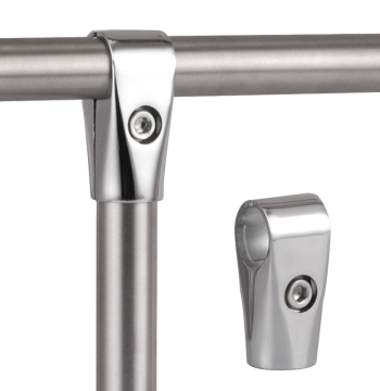 Round Tube 25 Stainless Steel Pipe Connector Clothes Rack Accessory Display Rack Fastener Joint Shelving Fixture Two-Way GG