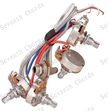EPI LP Electric Guitar Wiring Harness Kit with 2 Volume and 2 Tone Large Potentiometers (Switch Not Included)