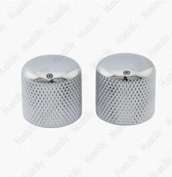 Musiclily Electric Guitar/Bass Potentiometer Volume/Tone Knob Caps - Domed Top with Indicator Dot, 18/24 Splines
