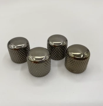 Korean Hanchang Nickel Black Electric Guitar & Bass Potentiometer Caps - Non-Slip Volume/Tone Knobs