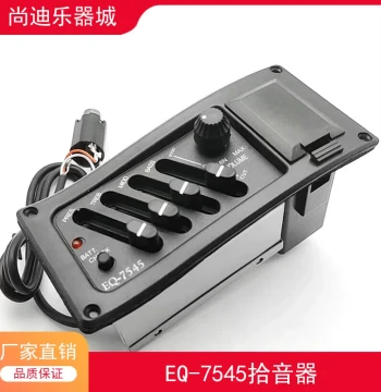 Electro-Acoustic Guitar Pickup, Electro-Acoustic Guitar EQ Equalizer 4-Band EQ-7545R Wood Guitar Modification Pickup