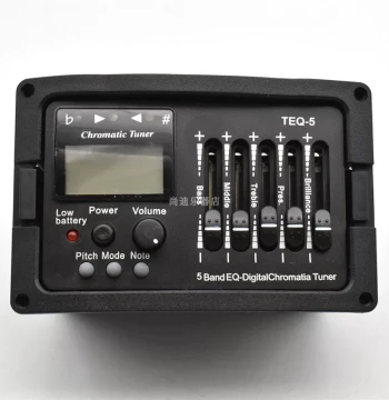 5-Band Guitar Pickup TEQ-5 with 12-Tone Equal Temperament Tuner for Acoustic-Electric Guitars