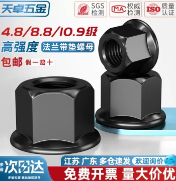 High-Profile Flange Nut with Integrated Washer, Hex Thick Screw Nut for Mold Clamping Plates, M10 M12 M16 M20 M22-M30