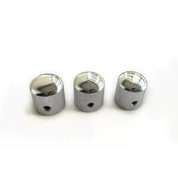 Electric Guitar and Bass Knob Caps for Volume and Tone Control Potentiometers - Metal Caps with Adjustable Wrench
