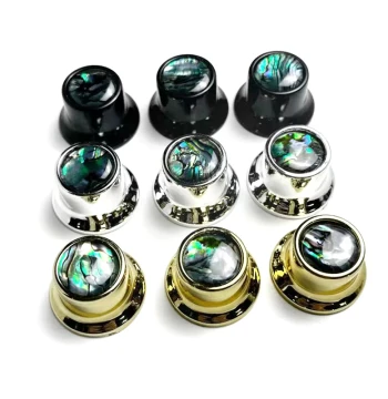 Houlang Abalone Shell Dot Knobs for ST/SQ Guitars: Volume and Tone Potentiometer Caps