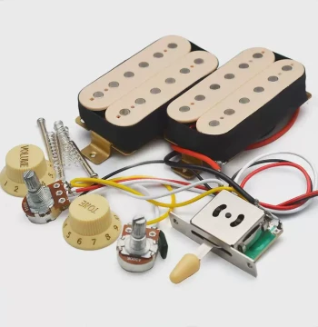 Electric Guitar HH Pickup Full Wiring Kit with Pickups and Potentiometers ST Electric Guitar Integrated Circuit Black