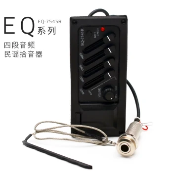 Folk Acoustic Guitar Pickup EQ-7545R 4-Band Equalizer Piezo Pickup Guitar Acoustic-Electric Modification with Battery Included