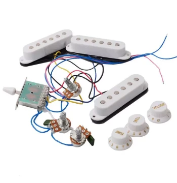 ST Electric Guitar SSS Pickup Full Wiring Kit with Pickups and 250K Potentiometers - Electric Guitar Connection Circuit