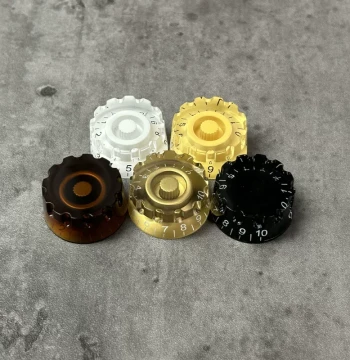 High-Speed Gear-Style Knob Cap Electric Guitar and Bass Volume and Tone F Potentiometer Knob with Scale LP Music