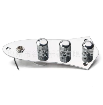 Guitar Wiring Plate Chrome Metal Button
