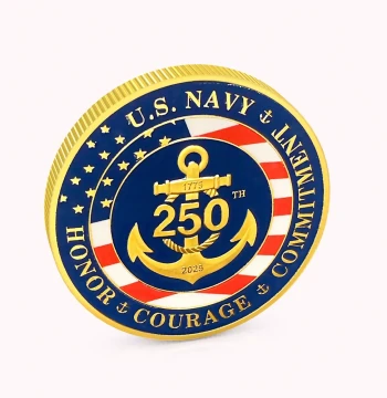 Pure Handcrafted Retro Distressed Alloy Replica Prop Baked Paint US Navy Gold Challenge Coin Commemorative Medal Gift