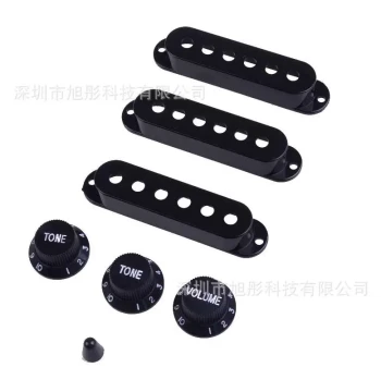 Electric Guitar Pickup Cover (Open or Closed), Includes 2T1V Knob Caps, Switch Cap, and Tremolo Arm Tip