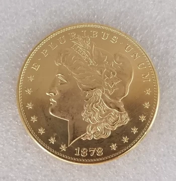 Handcrafted Vintage-Style Aged Alloy Replica Prop – Brass US Morgan Gold Commemorative Coin Art Piece