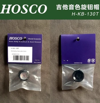 Made in Japan HOSCO H-KB-130T Guitar Tone Knob Cap Black Base Silver Top Metric