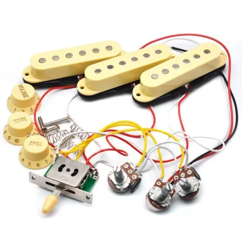 ST Electric Guitar Single-Coil Pickup Set, SQ with Circuit Knobs, Potentiometers, Selector Switches, and Jacks Wiring