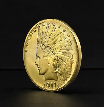 1911 Indian Head Gold Coin Magic Coin Prop USA Antique Eagle Dollar Commemorative Foreign Brass Coin