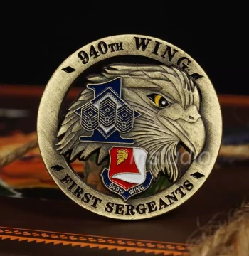 US Challenge Coin Medal with Hollowed-Out Air Force Eagle Head, Commemorative Medal, Badge, Custom Metal Award Honor Plaque