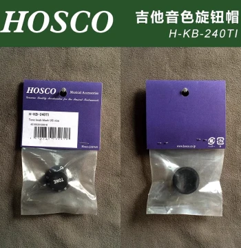 Japan HOSCO H-KB-240TI Electric Guitar Tone Knob Cap Black Universal Metric/Imperial