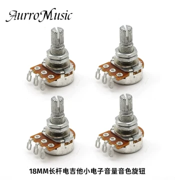 18MM Electric Guitar Potentiometer Knob with Long Shaft, Bass Tone Small Potentiometer, Volume Control Knob 250k 500k