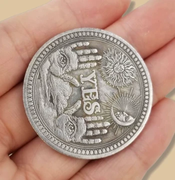 Commemorative Coin Libra Victory Goddess US Retro Constellation Magic Decision Coin Wanderer Coin Necklace European American Palm