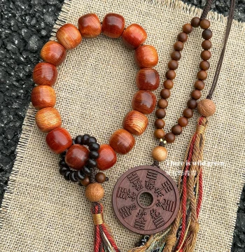You Ye Qing Qing 'Zhu Wu You' Original Design Large High-Oil Aged Thuja Jade-Like Material Old-Style Bead Wenwan Bracelet