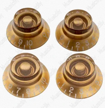 Musiclily Imperial LP Style Electric Guitar Potentiometer Bell-Shaped Knob Cap Set 24 Teeth, Suitable for Gibson
