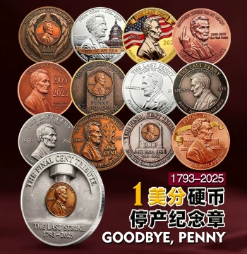 US Lincoln Memorial Toy 1 Cent Coin Discontinued Collectible Commemorative Medal 1793-2025 Relief