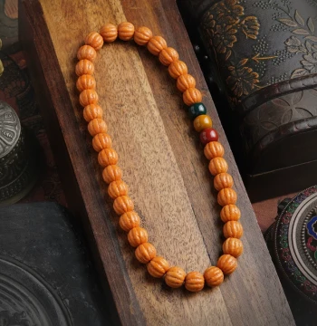 Beijing Eight-Ridge Walnut Monkey Head Bracelet for Men and Women Cultural Play Accessory Alashan Agate Authentic Hand-Held Prayer Beads
