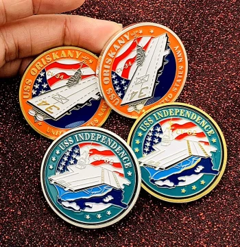US Navy Aircraft Carrier CV34 Gold-Plated Commemorative Coin CV-62 Creative Display Piece Gold Coin Commemorative Coin
