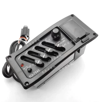 Fast Shipping Acoustic-Electric Guitar Pickup, Acoustic Guitar EQ Equalizer 4-Band EQ-7545R Wood Guitar Modification Pickup