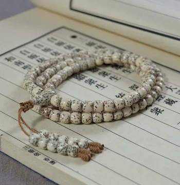 Natural Star Moon Bodhi 108 Prayer Beads, Old-Style Wenwan Bracelet, High-Density Large White Space Collector Grade