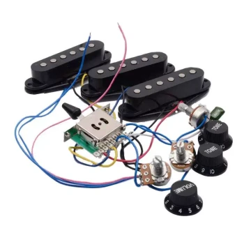ST Electric Guitar SSS Pickup Full Wiring Kit with Pickups, 250K Potentiometer Electric Guitar Connection Wiring