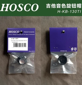 Made in Japan HOSCO H-KB-130TI Guitar Tone Knob Cap Black Base Silver Top Imperial Size