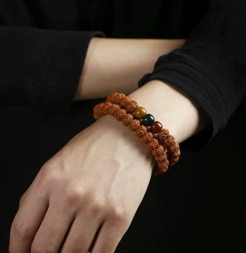 Small Vajra Bodhi Bracelet for Men and Women, Hand-Held Prayer Beads with Natural Alashan Agate Wenwan Accessories