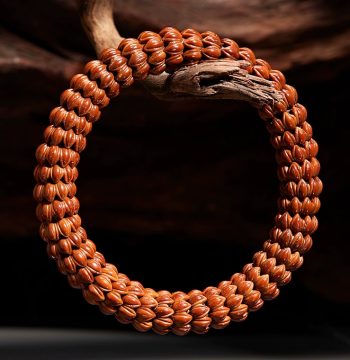 Premium Purple-Gold Rat Bodhi Seed Bracelet with Lotus Base, Solid Raw Seeds for Men, Flexible Finger-Rolling Carved Nine-Petal Buddha Beads