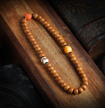 Hainan Star-Moon Bodhi Bracelet Ten-Year-Old Aged Seeds Authentic Bracelet Meditation Accessories Southern Red Agate Cultural Play Buddhist Prayer Beads