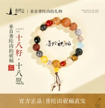 Putuo Mountain Authentic 18-Seed Bracelet Women's Multi-Treasure Bodhi Prayer Beads Wenwan Bracelet Men's Birthday Gift