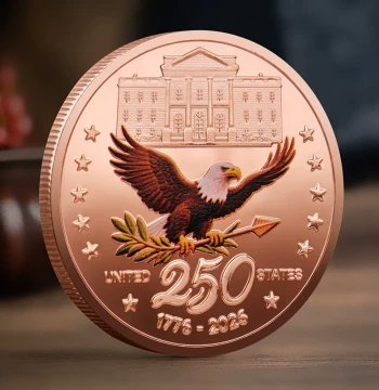 USA 250th Anniversary Eagle Statue of Liberty Commemorative Medal American Eagle Commemorative Coin Gold Relief Color Print Badge Creative Gift