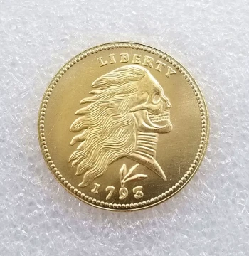 1793 Brass Silver-Plated US Commemorative Coin, Aged Silver Dollar, Antique-Style Craft Collectible