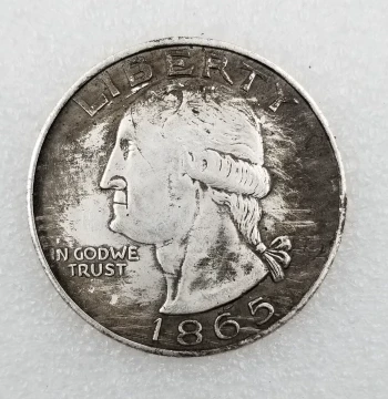 Grade 1865 Brass Silver Plated Material USA Commemorative Coin Aged Silver Dollar Antique Craftsmanship Collection Plaything