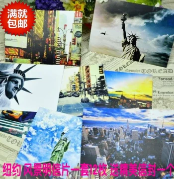 USA New York Scenery Postcards Statue of Liberty Postcards Travel Souvenir English Greeting Cards