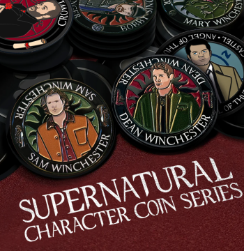 Official US SPN Supernatural Stands Character Double-Sided Commemorative Coin: Sam, Dean, Castiel