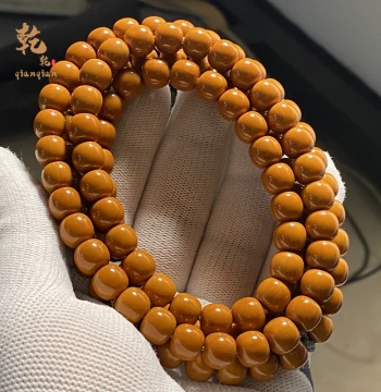 Premium Monkey Head Walnut Old Style 108 Prayer Beads Long String Monkey Head Smooth Beads Old Style Barrel Beads Top Tier Collection Grade Neck Pendant