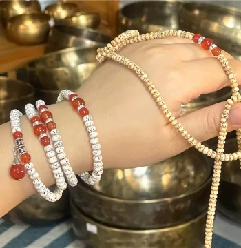 Natural Star Moon Bodhi Seed Small Bead Bracelet Prayer Beads Necklace Sweater Chain Multi-Wrap Bracelet Women's Jewelry Agate