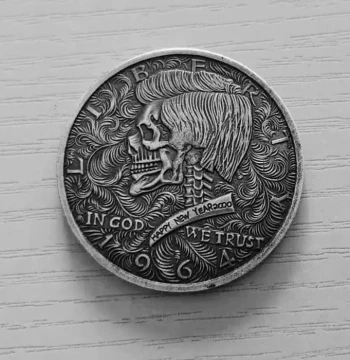 1964 US Kennedy Phantom Thief Kid Skull Wanderer Punk Art Coin Necklace DIY Commemorative Coin