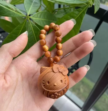 Aged Old Material Thuja Wood Carving Hey Cat Hand Ball Hand Piece High-Oil Old Material Collectible Play y