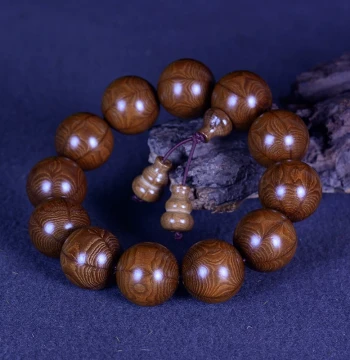 Premium Aged Six-Way Wood Bracelet - Buddhist Prayer Beads, Wooden Collectible for Couples, Factory Direct